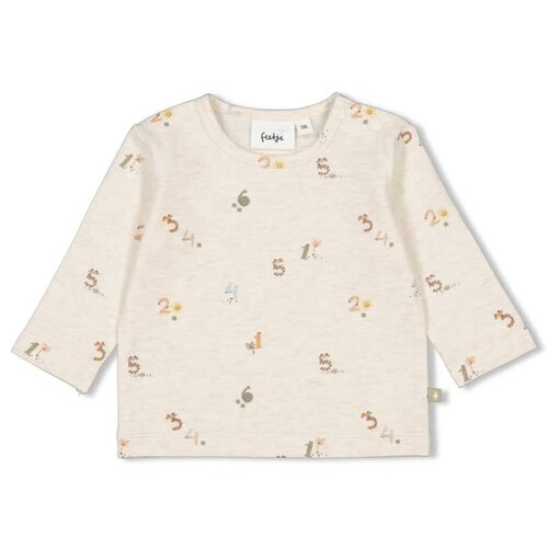 feetje Longsleeve t-shirt AOP - Cool Family - offwhite melange