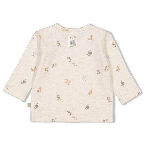 feetje Longsleeve t-shirt AOP - Cool Family - offwhite melange