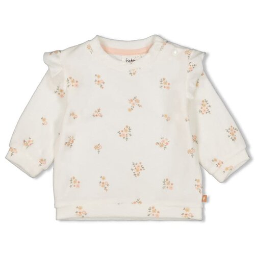 feetje Sweater AOP - Bloom with love - offwhite