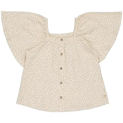 levv labels MEIKE blouse AOP taupe dots