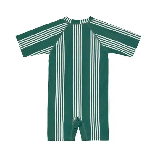 lassig LSF Short sleeve sunsuit stripes green/nature