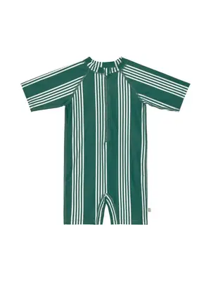 lassig LSF Short sleeve sunsuit stripes green/nature