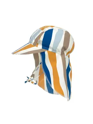 lassig Sun protection flap hat waves blue/nature