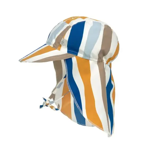 lassig Sun protection flap hat waves blue/nature