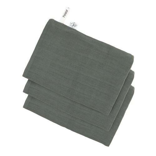 lassig Muslin Washcloth petrol green