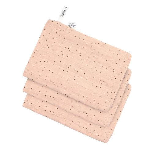 lassig Muslin Washcloth dots peach rose