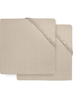 jollein Hoeslaken jersey boxmatras 75x95cm nougat 2 pak