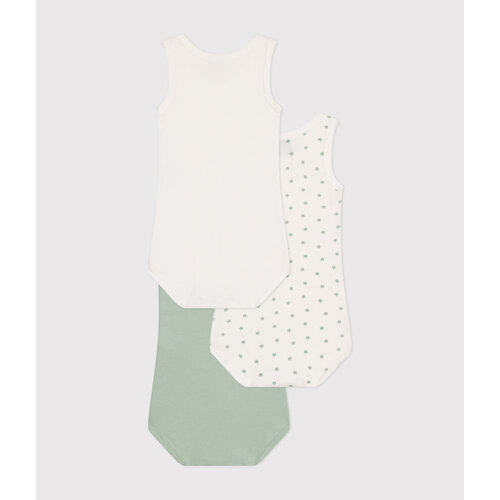 petit bateau set van 3 body's met bandjes green stars