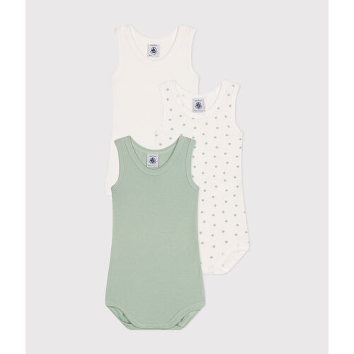 petit bateau set van 3 body's met bandjes green stars