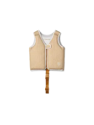 liewood Dove swim vest stripe sandy golden caramel