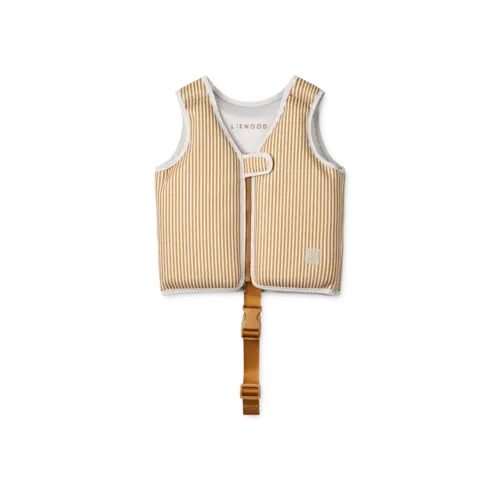 liewood Dove swim vest stripe sandy golden caramel