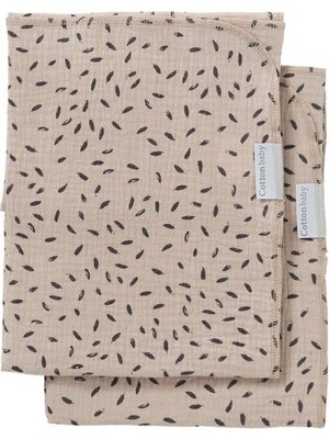 cottonbaby Multidoek soft S 60×70 2 stuks rain taupe