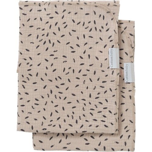 cottonbaby Multidoek soft S 60×70 2 stuks rain taupe