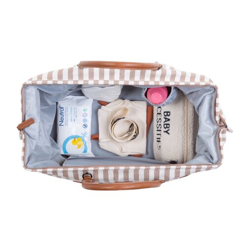 childhome Mommy bag - stripes nude/terracotta