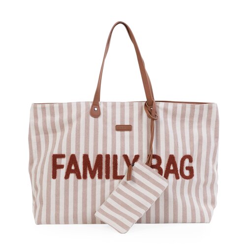 childhome Family  bag - stripes nude/terracotta
