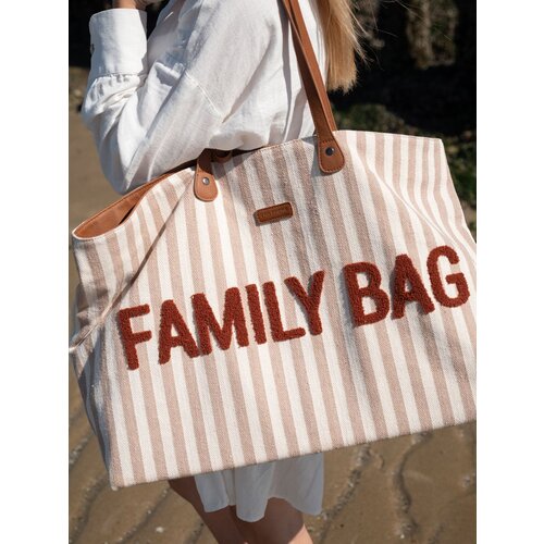 childhome Family  bag - stripes nude/terracotta