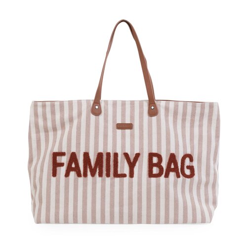 childhome Family  bag - stripes nude/terracotta