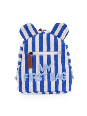 childhome My first bag kinderrugzak - stripes electic blue/light blue