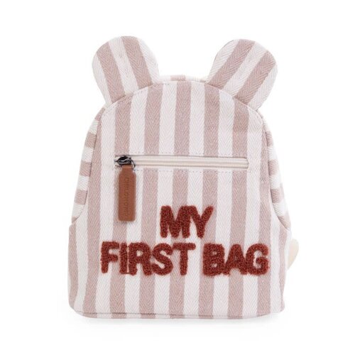 childhome My first bag kinderrugzak - stripes nude/terracotta