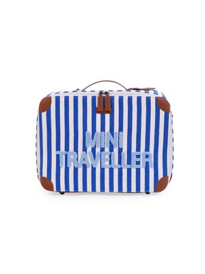 childhome mini traveller kids kinderkoffer - stripes electric blue/light blue