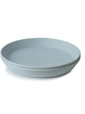 mushie Round Dinnerware Plates, Set of 2 - Powder blue