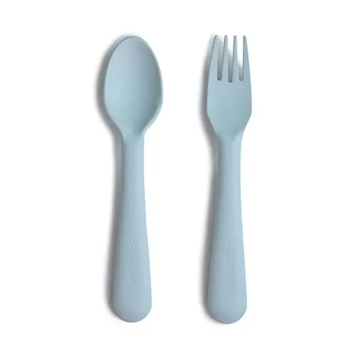 mushie Fork & spoon - powder blue