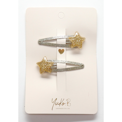 Yoko B Haarspelden Gold stars