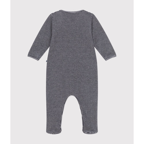 petit bateau fluwelen babypyjama blauw SMOKING/wit MARSHMALLOW