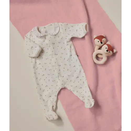 petit bateau babypyjama van velours wit MARSHMALLOW/wit MULTICO