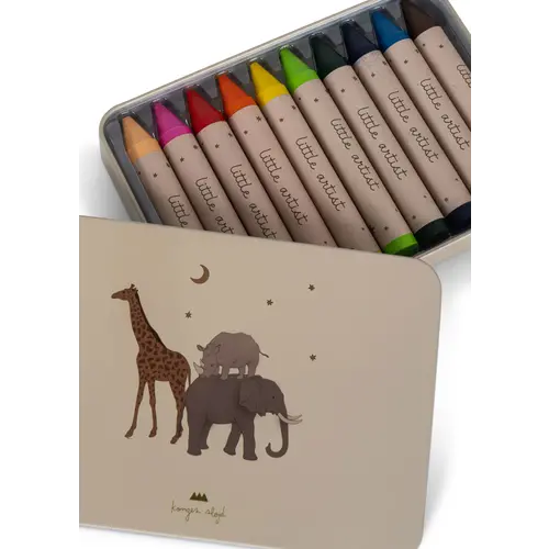 konges slojd crayons bees wax 10 pcs multi safari