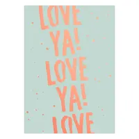 kaartje love ya! roze folie