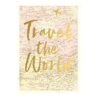 kaartje travel the world goude folie