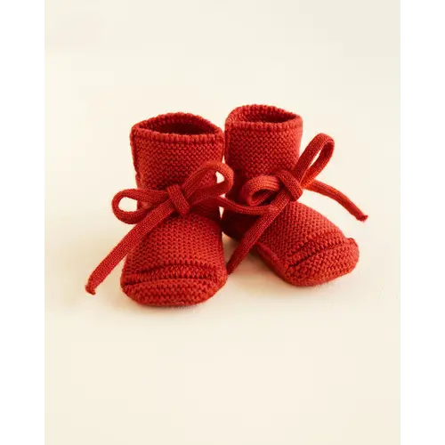 hvid Booties 0-9m red hvid Booties 0-9m red