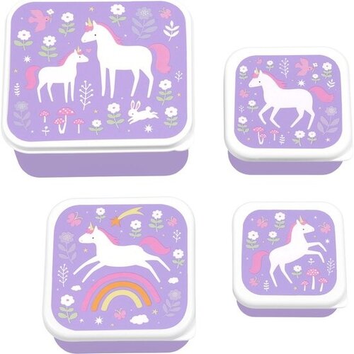 a little lovely company Lunch & snack box set: unicorns a little lovely company Lunch & snack box set: unicorns