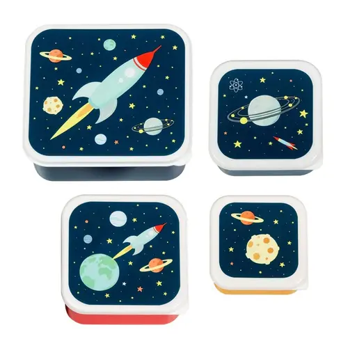 a little lovely company Lunch & snack box set: space a little lovely company Lunch & snack box set: space