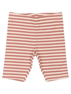 the new TNMoore Tight Rib Shorts - Old Rose Striped