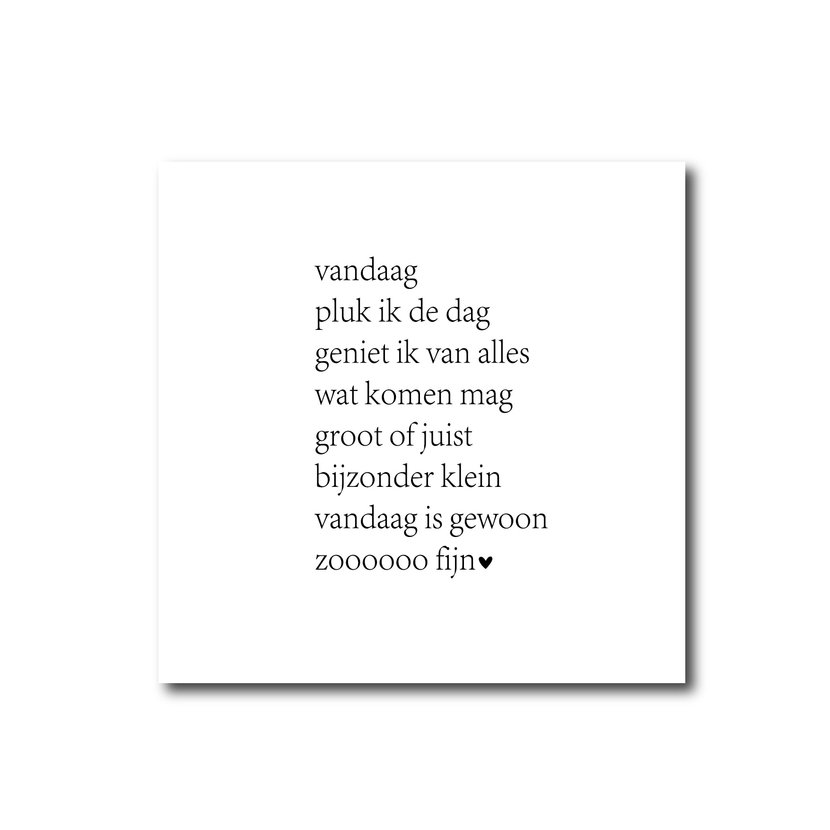 Square | Pluk de dag gedicht | 9,5 CM