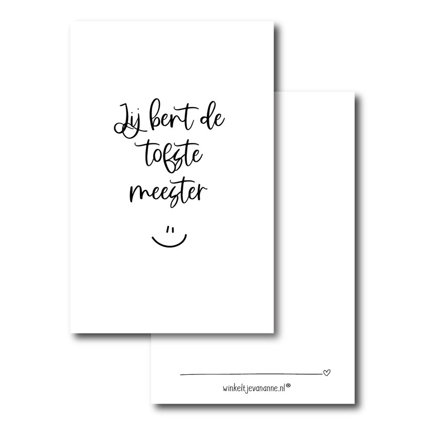 Minikaartje | Jij bent de tofste meester