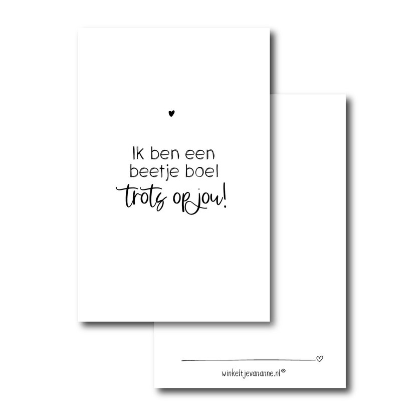 Minikaartje | Ik ben een beetje boel trots op jou!