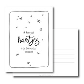 Ansichtkaart |  Ik kom wat hartjes in je brievenbus strooien Ansichtkaart |  Ik kom wat hartjes in je brievenbus strooien