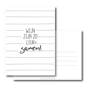 Ansichtkaart | Wijn zijn zo leuk samen Ansichtkaart | Wijn zijn zo leuk samen