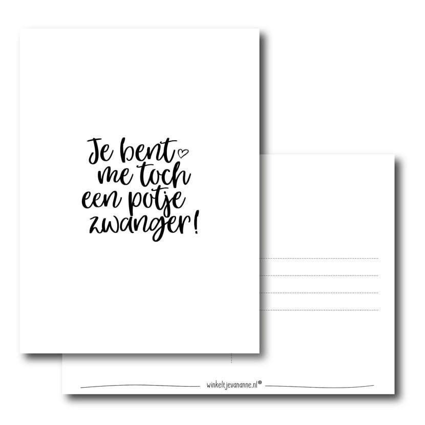 Ansichtkaart | Potje zwanger...