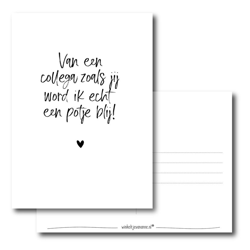 Ansichtkaart | Van een collega zoals jij...