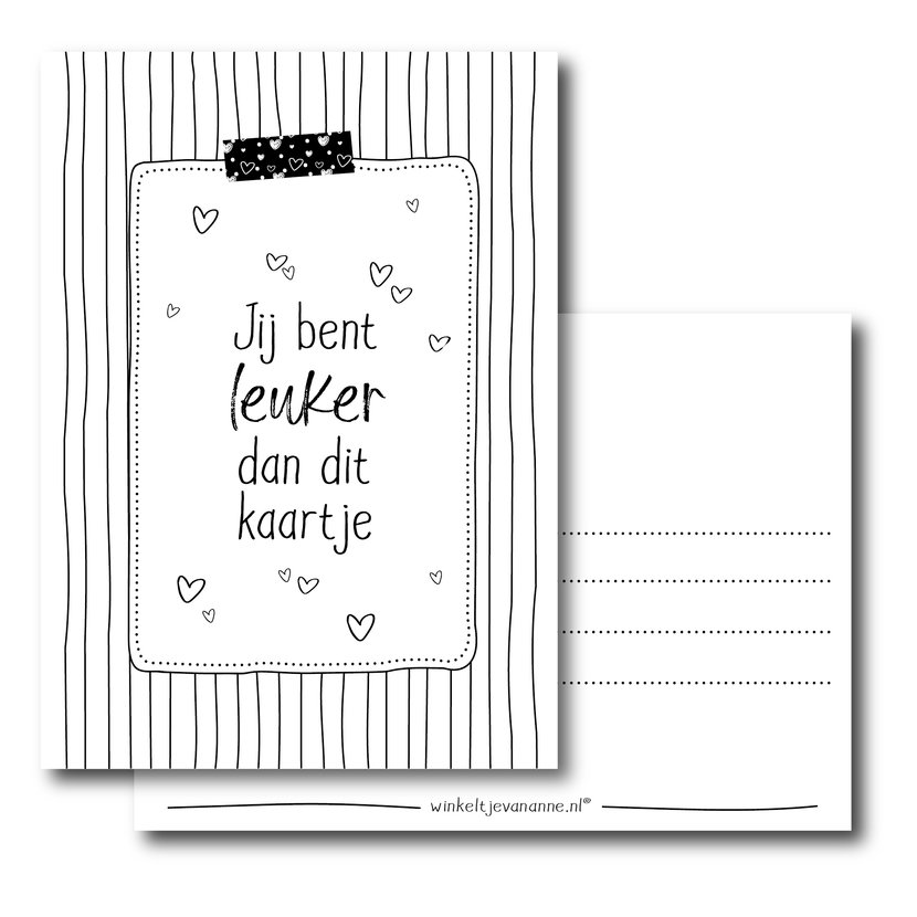 Ansichtkaart | Jij bent leuker dan dit kaartje