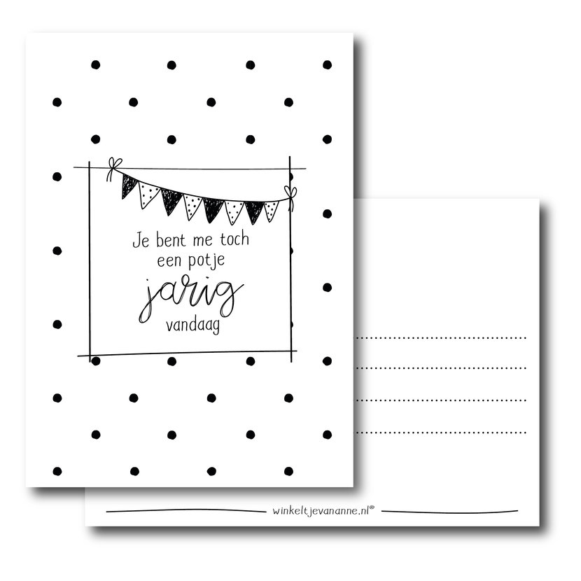 Ansichtkaart |  Potje jarig