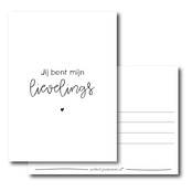 Ansichtkaart | Jij bent mijn lievelings Ansichtkaart | Jij bent mijn lievelings