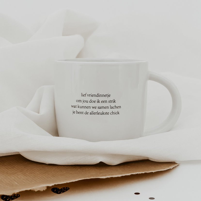 Mok | Lief vriendinnetje, om jou doe ik een strik