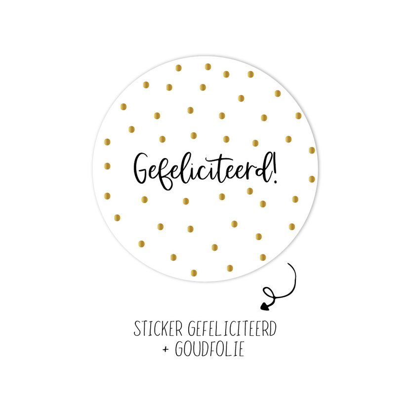 Sticker | Gefeliciteerd | wit | 10 stuks
