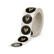 Rol stickers | Hart Dots Zwart