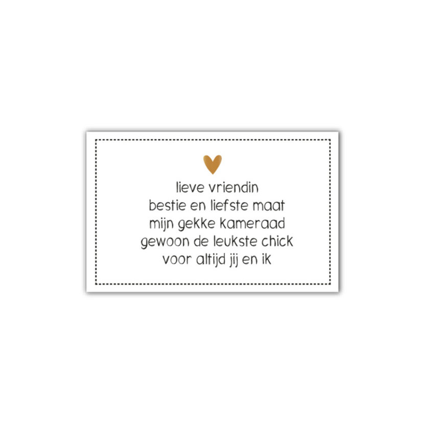 Sticker | Vriendin Bestie Maat | Rechthoek | wit | 10 stuks